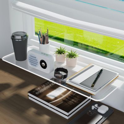 Adjustable No-Drill Window Sill Extension Shelf