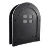Pet Cat and Small Dog Door with Magnetic Flap for Curved Wooden Doors, ABS Plastic, Black view 1