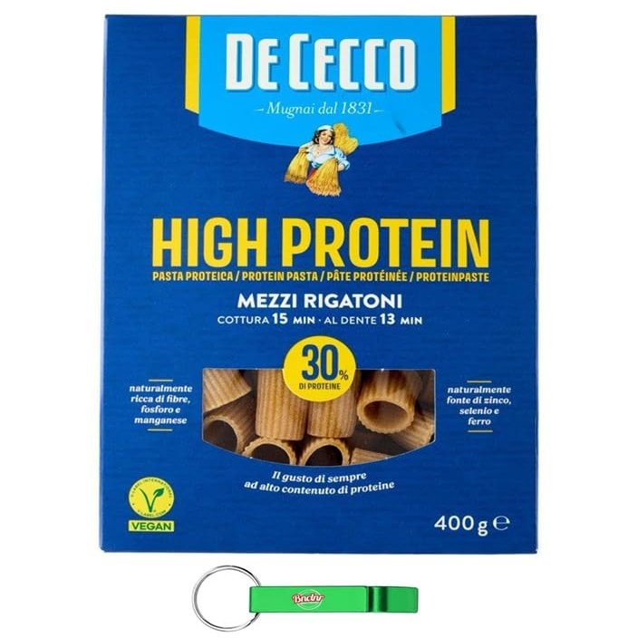 De Cecco High-Protein Mezzi Rigatoni, 24 x 400 g
