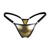 Mobanna Sexy Leather-Look Thong Panties for Women with a Comfortable Fit for an Attractive Look (Gold, XL) view 2