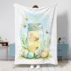 Spring Easter Cicada Blanket, 60 x 80 in, Mason Jar Eggs, Warm Fluffy Flannel Throw view 1
