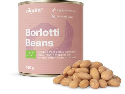 Vilgain Organic Borlotti Beans (400 g) – Vegan Protein Source