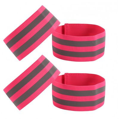 Riven 4 Pack Elastic Reflective Bands (Rose Pink, 35cm)
