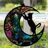 Healifty 2-Pack Colorful Acrylic Cat Hanging Ornaments with Moon Design view 4