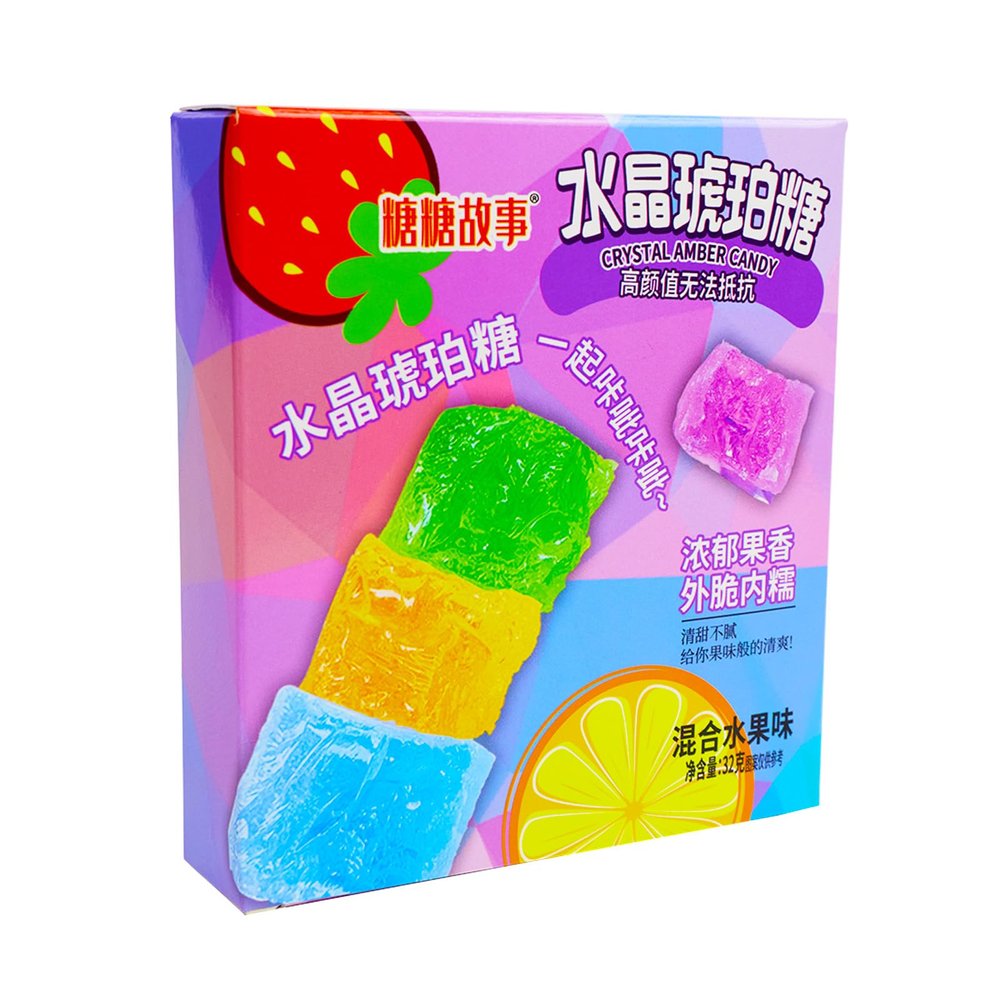 DAMAICHUHAI Kohakutou Japanese Crystal Jelly Candy with Agar-Agar, Vegan Gummy, Gemstone Look, 32 g