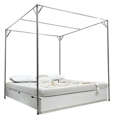 Sturdy Metal Bed Frame, 4-Poster Design with 27 mm Thick Poles for Double and Full Beds