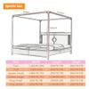 Sturdy Metal Bed Frame, 4-Poster Design with 27 mm Thick Poles for Double and Full Beds view 3