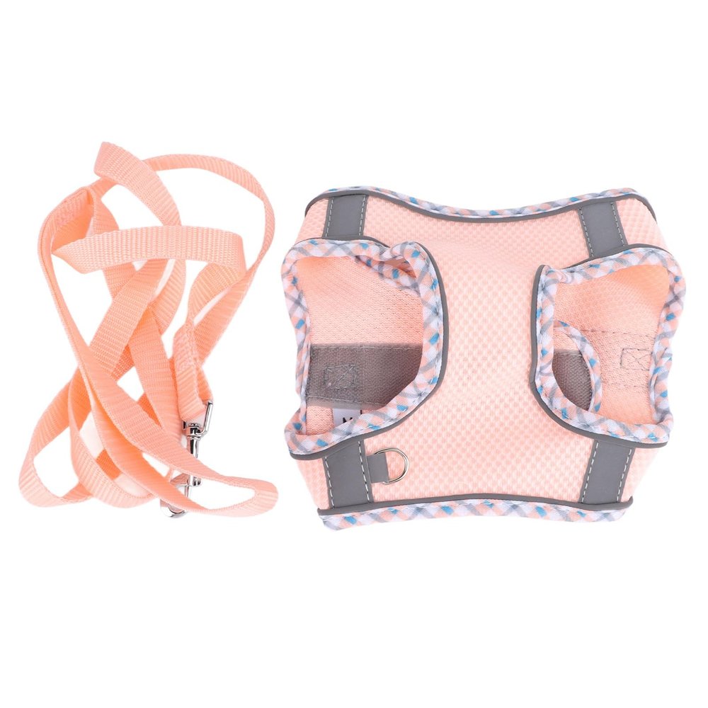 Fictory Reflective Dog Harness and Leash, Adjustable Vest for Small to Medium Dogs and Cats, Pink