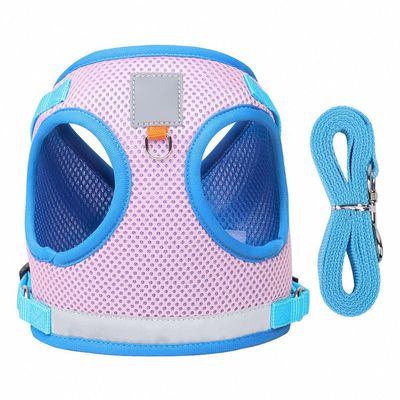 Fictory Reflective Dog Harness and Leash, Size M, Pink