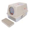 LiebeWH Stainless Steel Cat Litter Box with Lid, XL Top-Entry Enclosed Litter Box for Large Cats, Khaki view 2