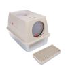 LiebeWH Stainless Steel Cat Litter Box with Lid, XL Top-Entry Enclosed Litter Box for Large Cats, Khaki view 3