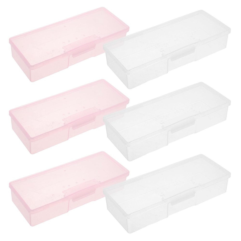 VICASKY 6-Piece Transparent Nail Tool Storage Organizer, 19 cm