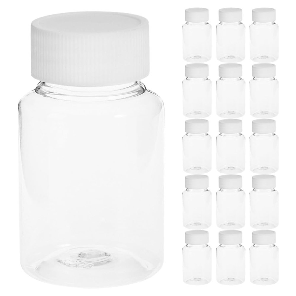 FRCOLOR 22 Transparent 80 ml Plastic Bottles with Wide-Opening Caps, Travel Containers for Medication and Cosmetics