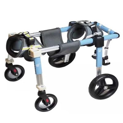 4-Wheel Dog Mobility Wheelchair with Adjustable Support for Small Breeds