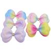 Mikikit 5-Piece Double-Layer Fabric Hair Bows for DIY Crafts, Multicolor view 1