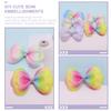 Mikikit 5-Piece Double-Layer Fabric Hair Bows for DIY Crafts, Multicolor view 3
