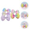 Mikikit 5-Piece Double-Layer Fabric Hair Bows for DIY Crafts, Multicolor view 4