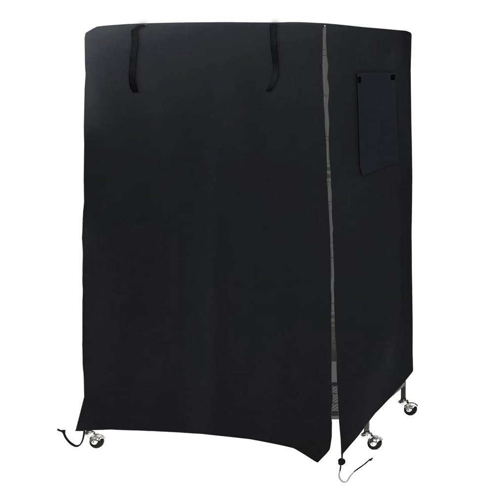 Riuulity Groe Black Bird Cage Cover, Windproof and Waterproof Night Cover with Side Window, Adjustable and Breathable Parrot Cage Seed Catcher Cover (Black)