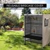Riuulity Groe Black Bird Cage Cover, Windproof and Waterproof Night Cover with Side Window, Adjustable and Breathable Parrot Cage Seed Catcher Cover (Black) view 2