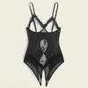 Women's Lace Mesh Crotchless Catsuit view 2