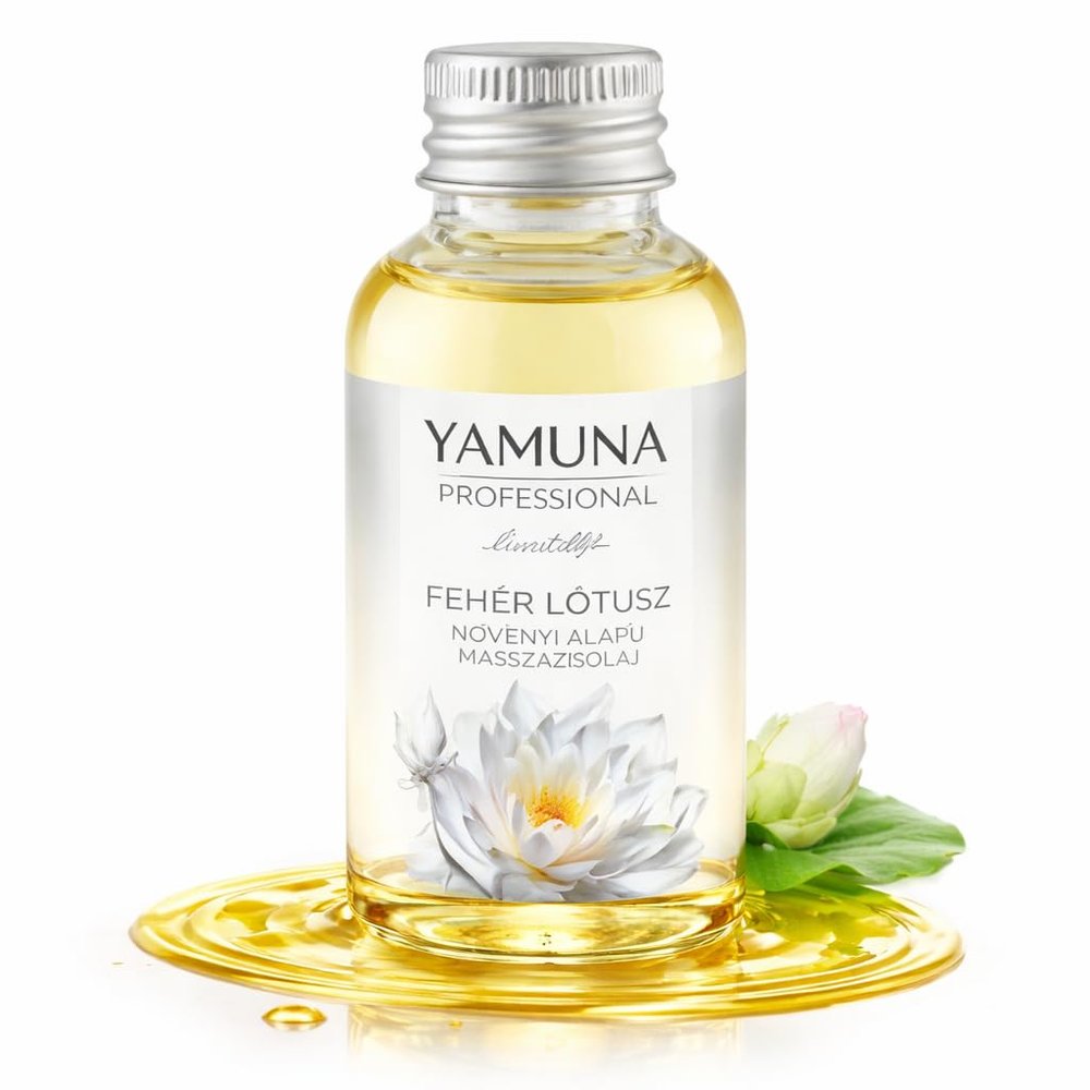 YAMUNA NATURAL BEAUTY Massage Oil, 100% Plant-Based, White Lotus, 50 ml