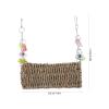 Toyvian Hanging Straw Bird Swing, Round Parrot Swing Toy view 2