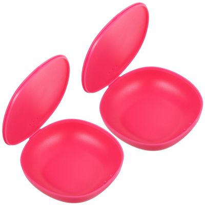 2 Silicone Pacifier Boxes, Pink, for Storage and Carrying