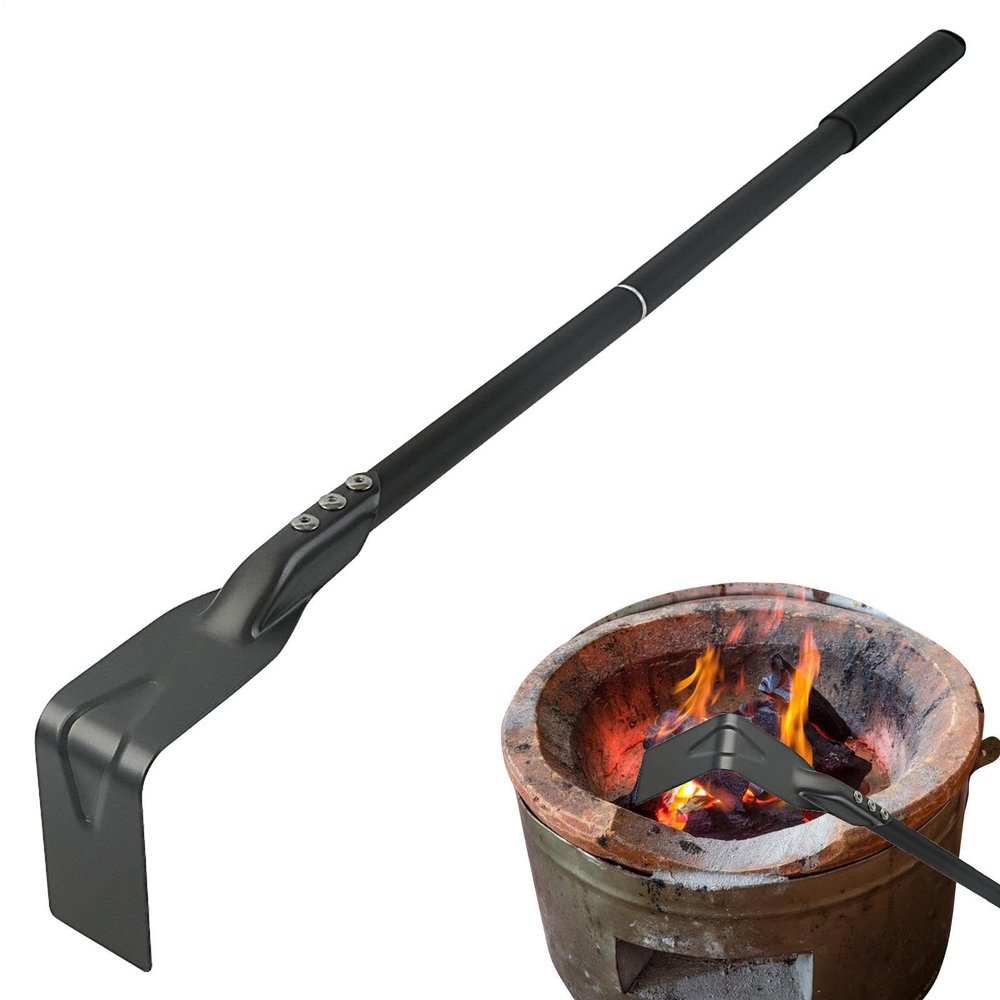 Ash Shovel Hook – Iron, Extended Handle, Pizza Oven Scraper