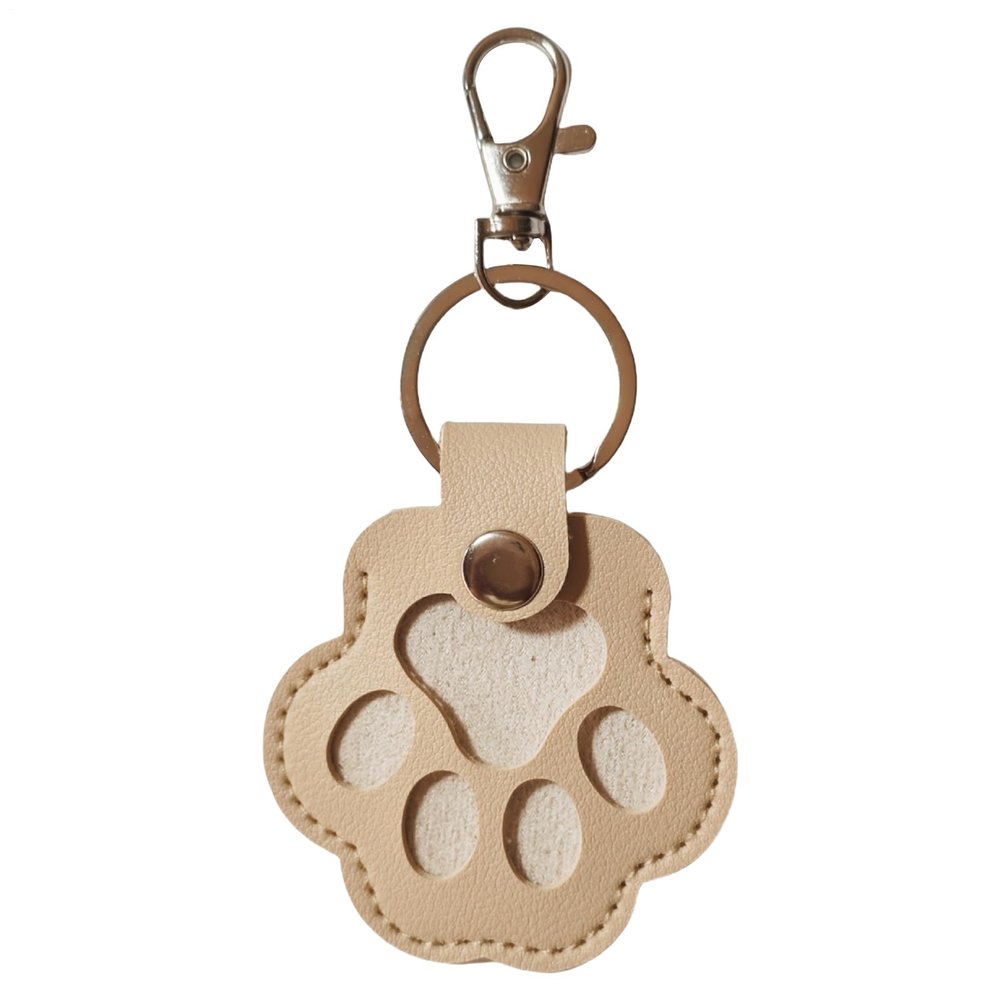 Cat Paw Keychains - Pet Hair Memorial Keepsake