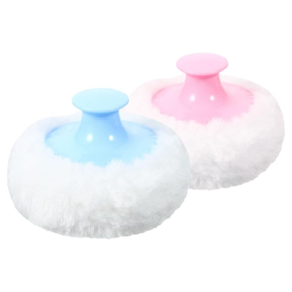 LOPUNER 2-Pack 8 cm Soft Plush Body Powder Puffs, Washable and Skin-Friendly