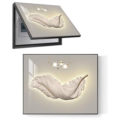 Electrical Panel Cover with Lift-Up Hydraulic Strut, Black-Framed Wall Art