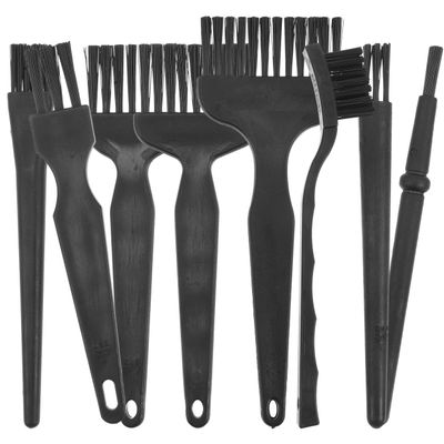 Razor Cleaning Brushes, 8-Piece Set, Black PP, for Travel