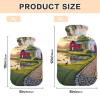 Retro Church Hot Water Bottle with Velvet Cover, Medium view 3