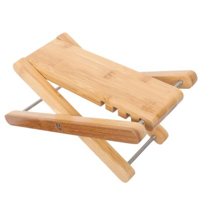 Adjustable Folding Bamboo Footrest for Pedicures and Nail Care