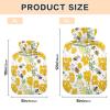 Honeycombs Bees Bright Hot Water Bottle with Soft Cover, Medium view 3