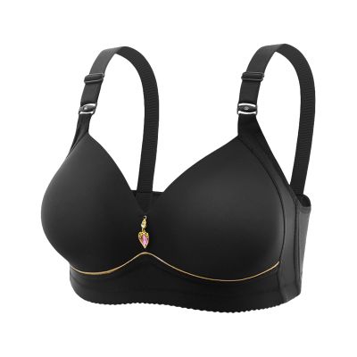 Women's Full-Coverage Wireless Seamless Smoothing Plus-Size Push-Up T-Shirt Bras for Seniors