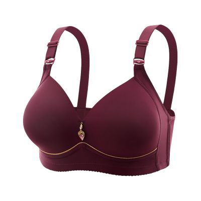 Women's Full-Coverage Wireless Seamless Smoothing Plus-Size Push-Up Comfort T-Shirt Bras for Seniors