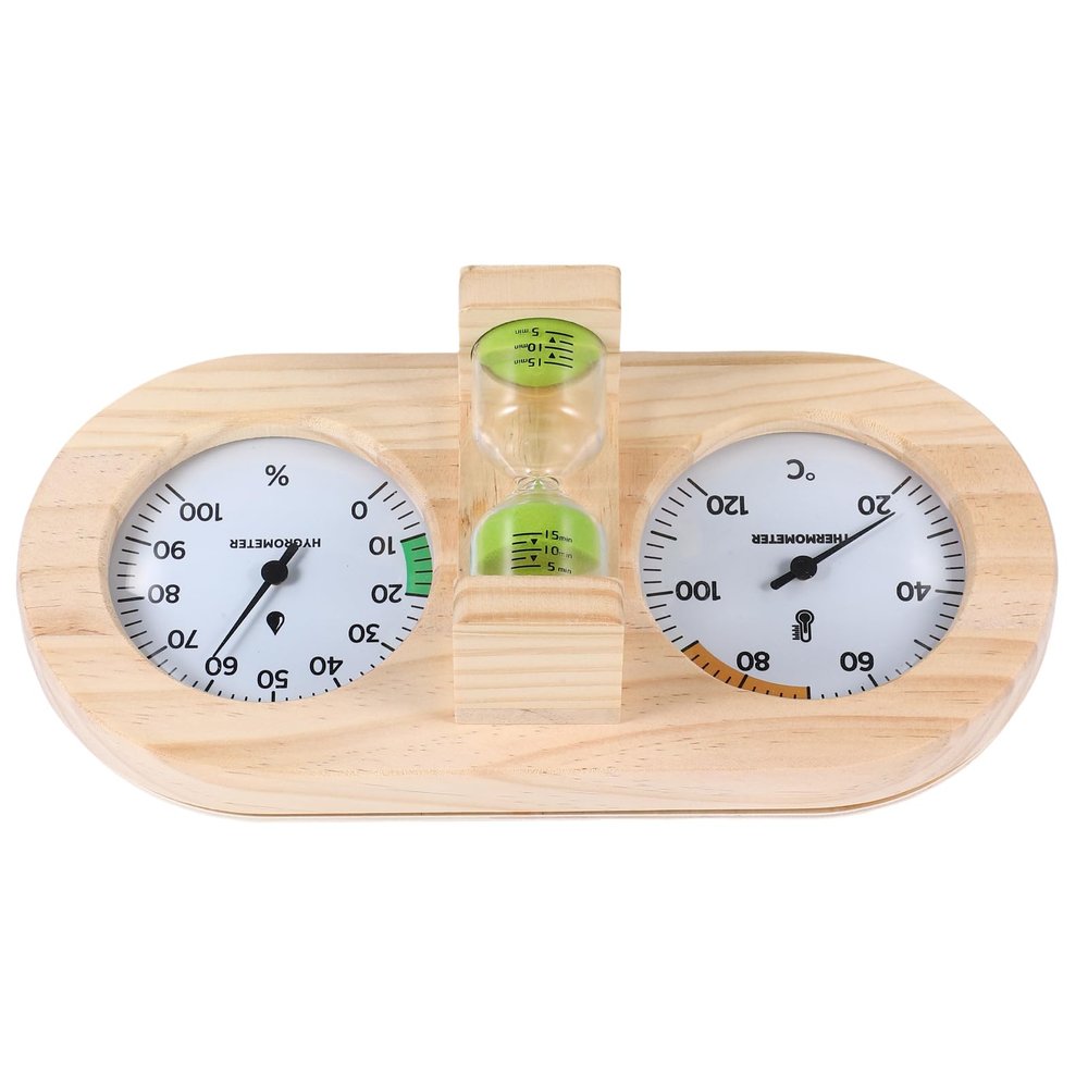 GLEAVI Sauna Hygrometer with 15-Minute Hourglass