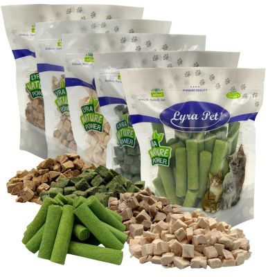 Lyra Pet 1 kg (5 x 200 g) Freeze-Dried Cat Snack Mix, 5 Varieties