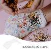 LALADEFIEE 50-Pack Plastic Bandage Clips, Small Elastic Fasteners, Transparent/Semi-Transparent view 3