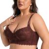 RFAGDS Push-Up Lace Underwire Plunge Bra with Side-Smoothing Support view 2