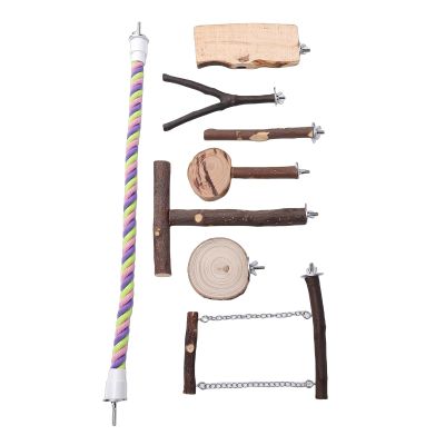 OVAQUIXI Applewood Bird Play Set for Small, Medium, and Large Parrots