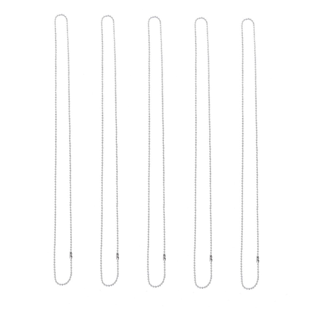 Abaodam 5-Pack Dog Tags with Silver Alloy and Ball Chain