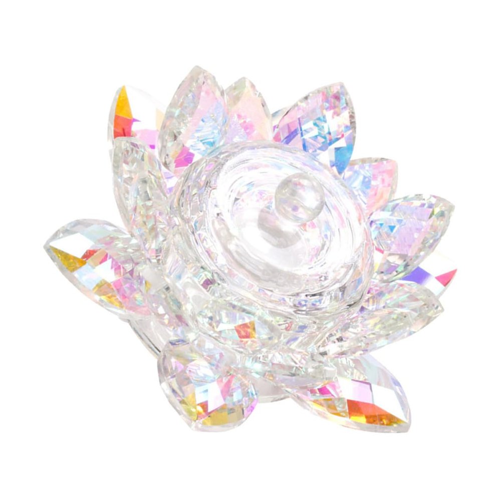 Lurrose Crystal Nail Cup with Lid, Lotus Shape, for Mixing Acrylic Liquid and Powder