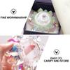 Lurrose Crystal Nail Cup with Lid, Lotus Shape, for Mixing Acrylic Liquid and Powder view 3