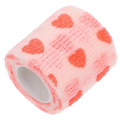 BESTOMZ Self-Adhesive Pet Bandage 5cm X 4.5m Elastic with Heart Pattern