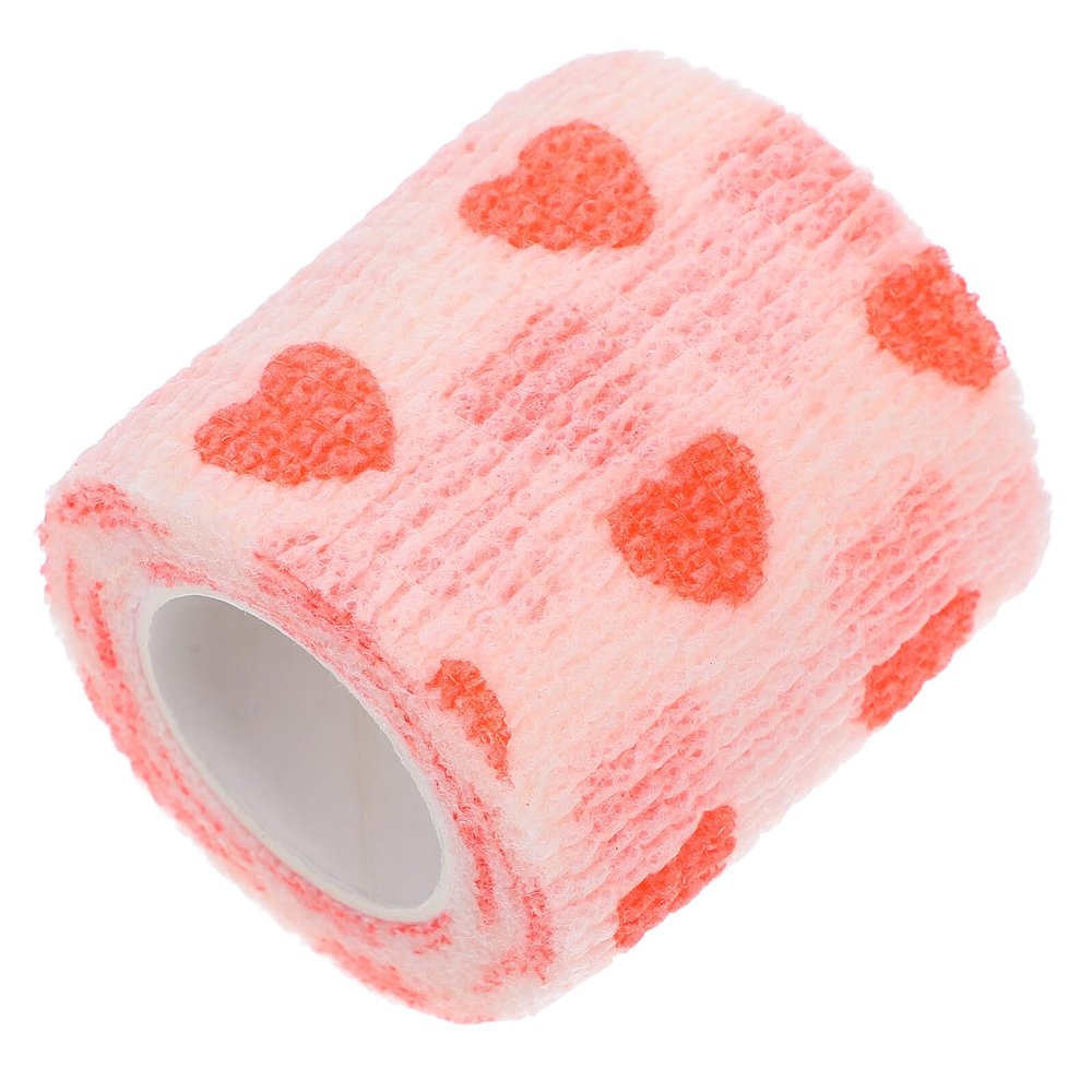 BESTOMZ Self-Adhesive Pet Bandage 5cm X 4.5m Elastic with Heart Pattern