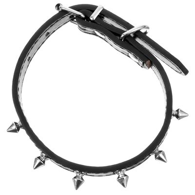 GLEAVI Adjustable Studded Leather Dog Collar for Cats and Small Dogs