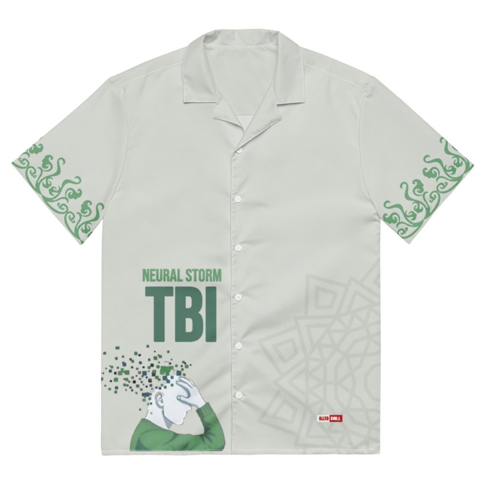 ILLTOCHILL TBI Button-Front Shirt for Traumatic Brain Injuries, Unisex, White, XXL