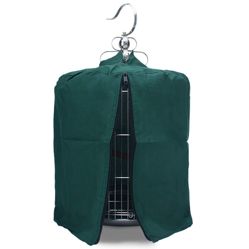 Bird Cage Cover, Parrot Cage Protection Cloth, Windproof, Sunproof, Rainproof, Washable, Classic, Round, Curved, for Good Night, Green